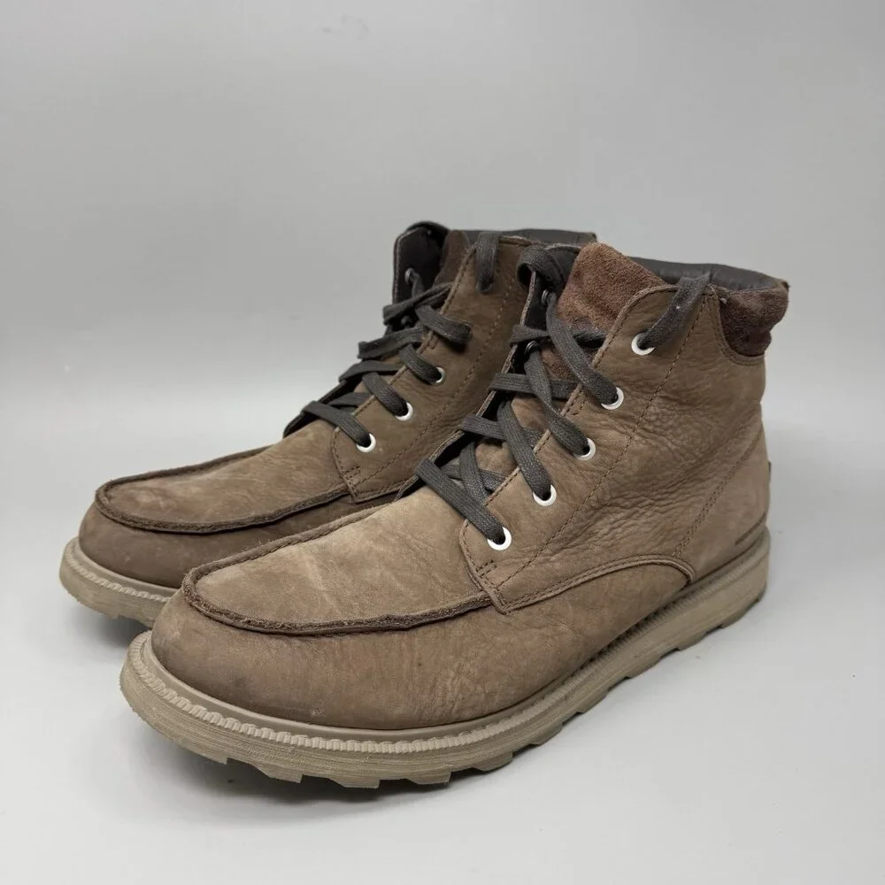 SOREL Madson II Moc Toe Waterproof Boots Mens Size 11 Tobacco Brown NM3851-256